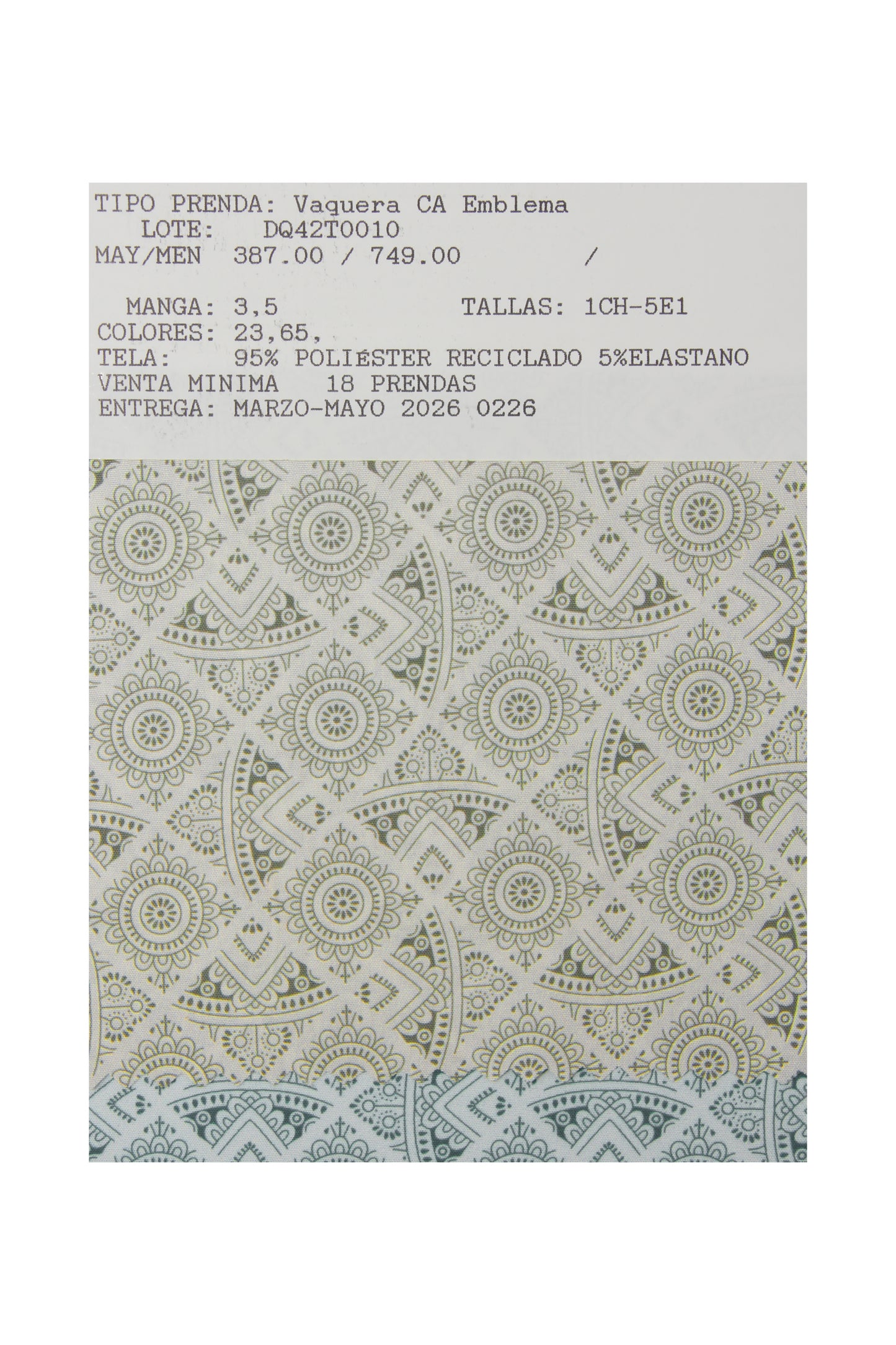 DQ42T0010 Vaquera CA Emblema