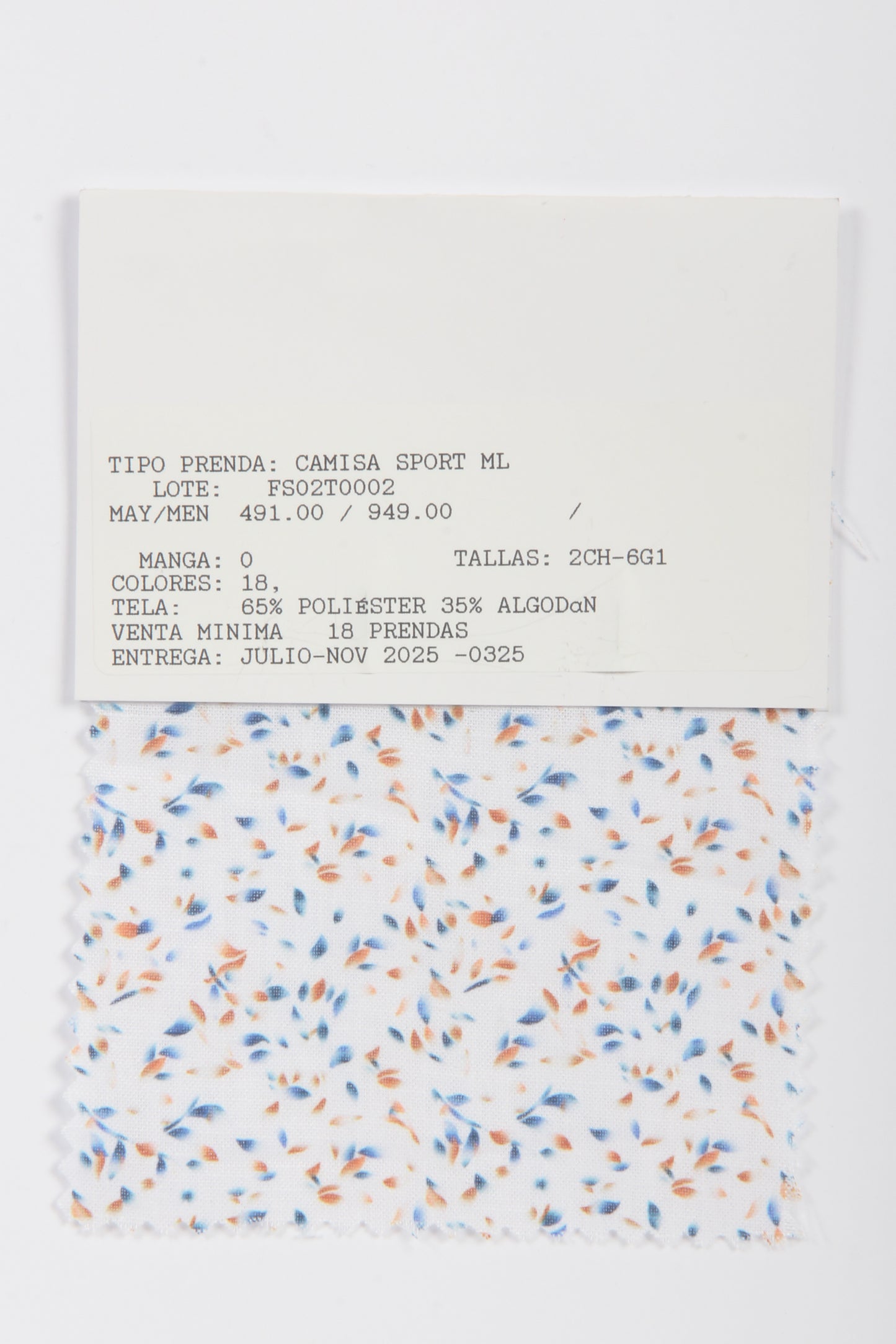FS02T0002 CAMISA SPORT ML