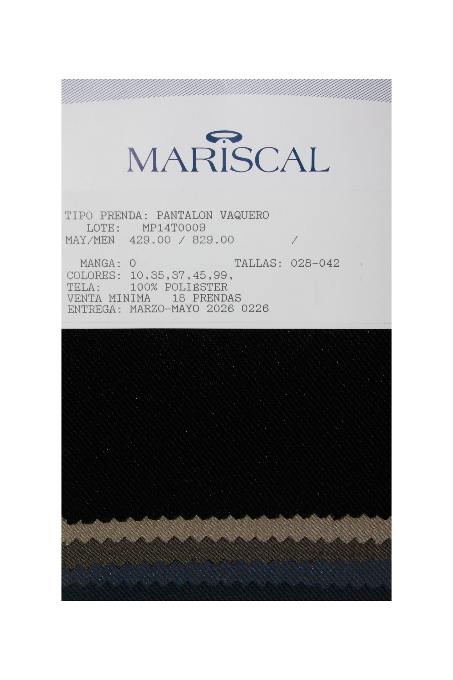 MP14T0009 PANTALON VAQUERO