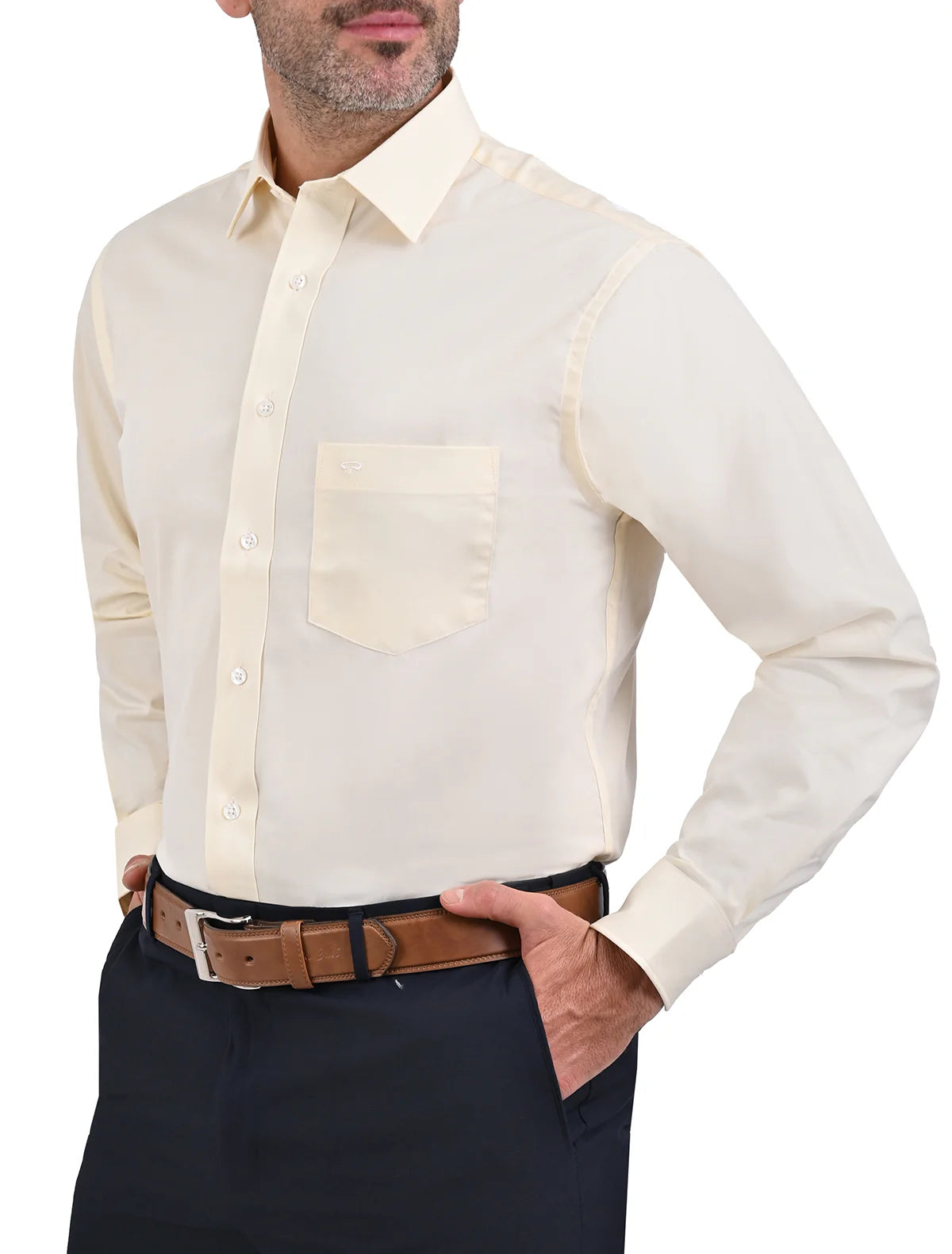 MV13C0434 20 Beige Camisa de Vestir Slim Euroflex Slim
