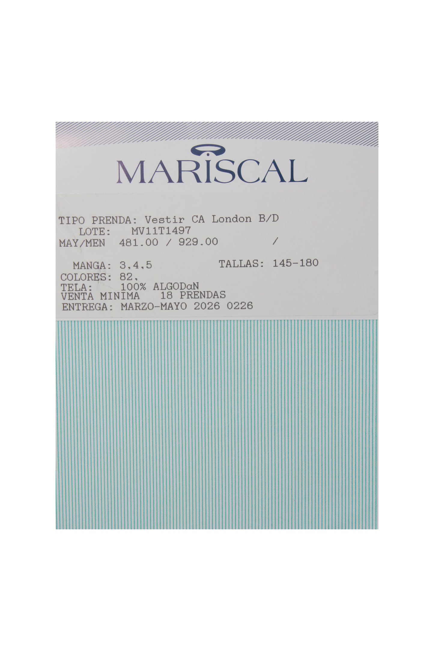 MV11T1497 Vestir CA London B/D