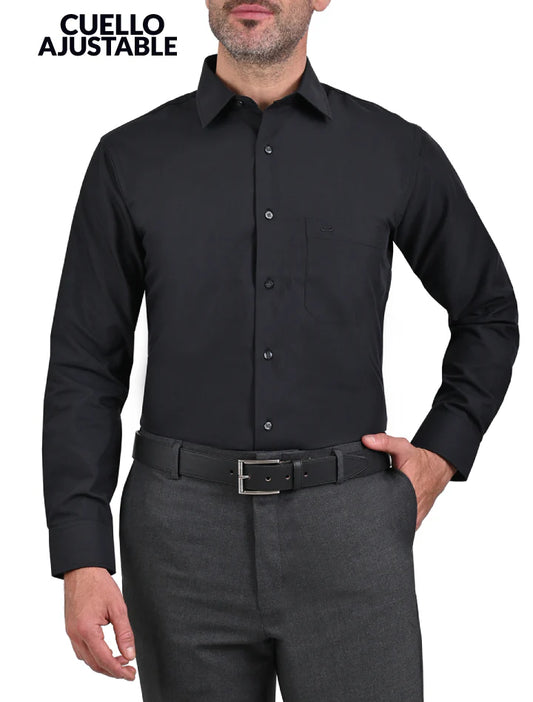 MV13C0434 10 Camisa de Vestir Euroflex Slim Negra