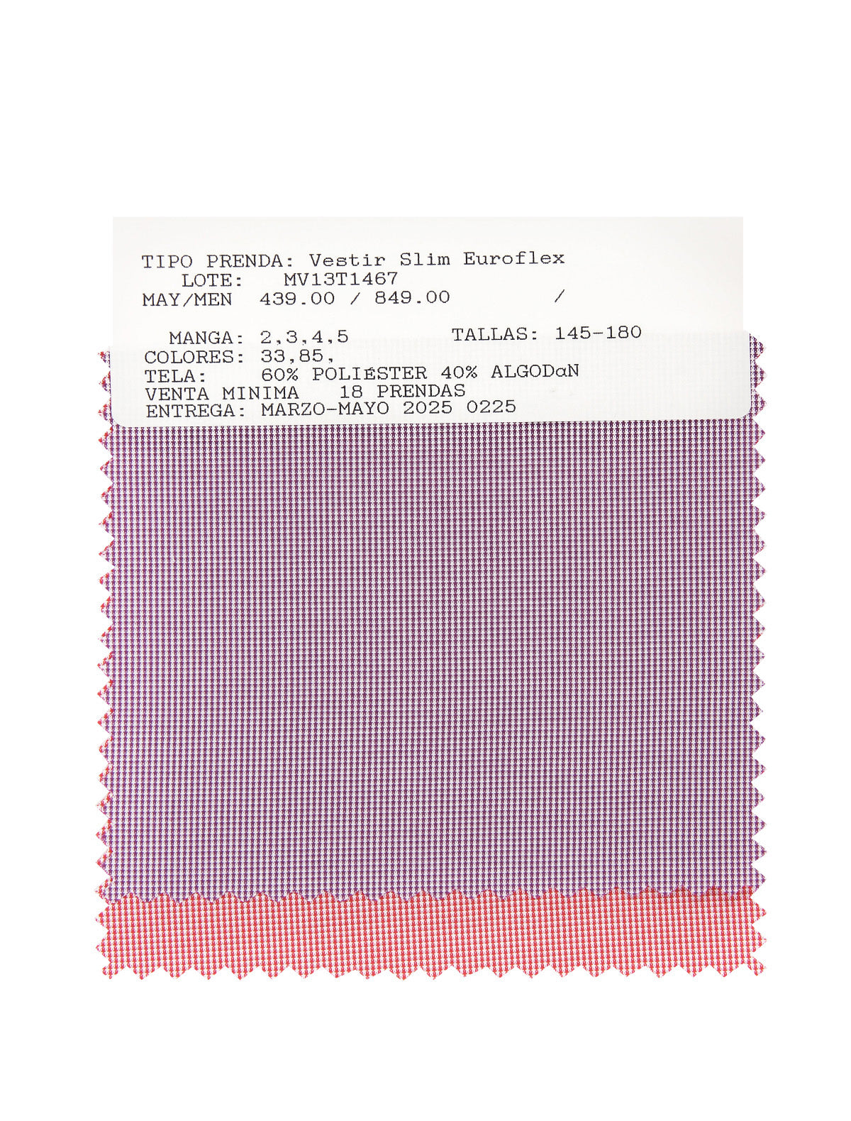 MV13T1467 Vestir Slim Euroflex